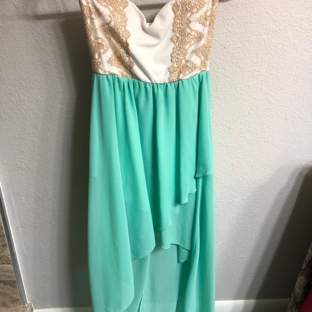 HIGH-LOW turquoise dress